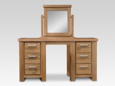 ASC ASC Westbury Double Pedestal Oak Wooden Dressing Table (Assembled)