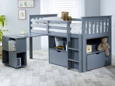 Bedmaster Bedmaster Milo Sleep Station 3ft Single Grey Wooden Mid Sleeper Bed Frame