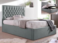 Bedmaster Wilson 4ft6 Double Grey Upholstered Fabric Ottoman Bed Frame
