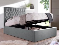 Bedmaster Wilson 4ft6 Double Grey Upholstered Fabric Ottoman Bed Frame