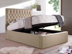 Bedmaster Bedmaster Wilson 4ft6 Double Oatmeal Upholstered Fabric Ottoman Bed Frame