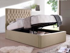 Bedmaster Bedmaster Wilson 5ft King Size Oatmeal Upholstered Fabric Ottoman Bed Frame