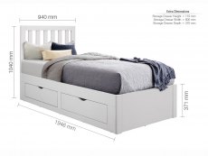 Birlea Birlea Appleby 3ft Single White Wooden 4 Drawer Bed Frame