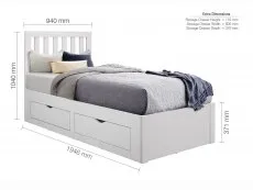 Birlea Birlea Appleby White Wooden 4 Drawer Storage Bed Frame