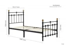 Birlea Furniture & Beds Birlea Atlas 3ft Single Black Metal Bed Frame