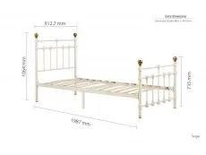 Birlea Birlea Atlas Cream Metal Bed Frame