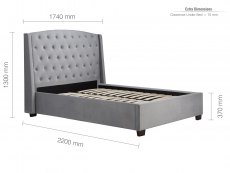 Birlea Birlea Balmoral 5ft King Size Grey Velvet Upholstered Fabric Bed Frame