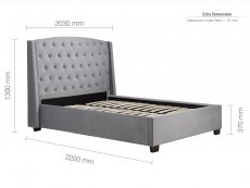 Birlea Birlea Balmoral 6ft Super King Size Grey Velvet Upholstered Fabric Bed Frame