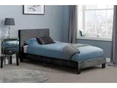 Birlea Furniture & Beds Birlea Berlin 3ft Single Black Crushed Velvet Glitz Fabric Bed Frame