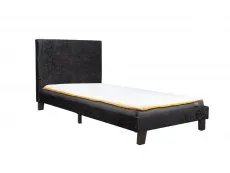 Birlea Furniture & Beds Birlea Berlin 3ft Single Black Crushed Velvet Glitz Fabric Bed Frame