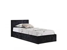 Birlea Furniture & Beds Birlea Berlin 3ft Single Black Crushed Velvet Glitz Fabric Ottoman Bed Frame