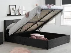 Birlea Birlea Berlin Black Crushed Velvet Glitz Fabric Ottoman Bed Frame