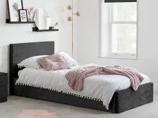 Birlea Birlea Berlin Black Crushed Velvet Glitz Fabric Ottoman Bed Frame