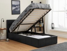 Birlea Birlea Berlin 3ft Single Black Upholstered Faux Leather Ottoman Bed Frame