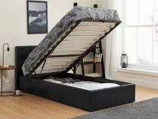 Birlea Furniture & Beds Birlea Berlin 3ft Single Black Faux Leather Ottoman Bed Frame