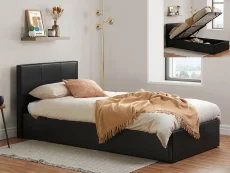 Birlea Furniture & Beds Birlea Berlin 3ft Single Brown Faux Leather Ottoman Bed Frame