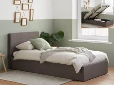 Birlea Furniture & Beds Birlea Berlin 3ft Single Grey Fabric Ottoman Bed Frame