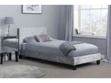 Birlea Furniture & Beds Birlea Berlin 3ft Single Steel Crushed Velvet Glitz Fabric Bed Frame