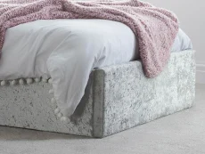 Birlea Furniture & Beds Birlea Berlin 3ft Single Steel Crushed Velvet Glitz Fabric Ottoman Bed Frame