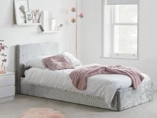 Birlea Birlea Berlin Steel Crushed Velvet Glitz Fabric Ottoman Bed Frame
