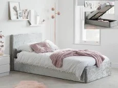 Birlea Birlea Berlin Steel Crushed Velvet Glitz Fabric Ottoman Bed Frame