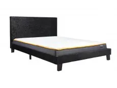 Birlea Furniture & Beds Birlea Berlin 4ft Small Double Black Crushed Velvet Glitz Fabric Bed Frame