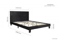 Birlea Furniture & Beds Birlea Berlin 4ft Small Double Black Crushed Velvet Glitz Fabric Bed Frame