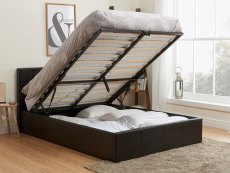 Birlea Birlea Berlin 4ft Small Double Brown Upholstered Faux Leather Ottoman Bed Frame