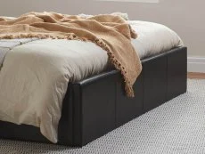 Birlea Furniture & Beds Birlea Berlin 4ft Small Double Brown Faux Leather Ottoman Bed Frame