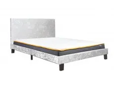 Birlea Furniture & Beds Birlea Berlin 4ft Small Double Steel Crushed Velvet Glitz Fabric Bed Frame