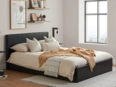 Birlea Furniture & Beds Birlea Berlin 4ft6 Double Brown Faux Leather Ottoman Bed Frame