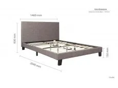 Birlea Furniture & Beds Birlea Berlin 4ft6 Double Grey Fabric Bed Frame