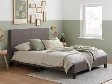 Birlea Furniture & Beds Birlea Berlin 4ft6 Double Grey Fabric Bed Frame