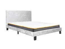 Birlea Furniture & Beds Birlea Berlin 4ft6 Double Steel Crushed Velvet Glitz Fabric Bed Frame