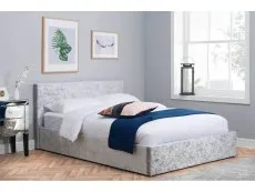 Birlea Furniture & Beds Birlea Berlin 4ft6 Double Steel Crushed Velvet Glitz Fabric Ottoman Bed Frame