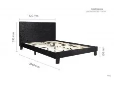 Birlea Furniture & Beds Birlea Berlin 5ft King Size Black Crushed Velvet Glitz Fabric Bed Frame