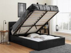 Birlea Birlea Berlin 5ft King Size Black Upholstered Faux Leather Ottoman Bed Frame