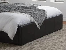 Birlea Furniture & Beds Birlea Berlin 5ft King Size Black Faux Leather Ottoman Bed Frame