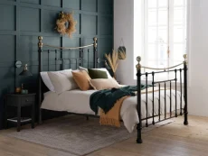 Birlea Birlea Bronte Black and Antique Brass Metal Bed Frame