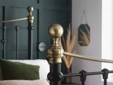 Birlea Birlea Bronte Black and Antique Brass Metal Bed Frame