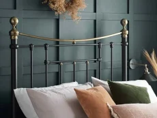 Birlea Birlea Bronte Black and Antique Brass Metal Bed Frame