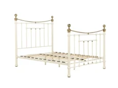 Birlea Birlea Bronte Cream and Antique Brass Metal Bed Frame