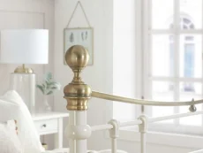 Birlea Birlea Bronte Cream and Antique Brass Metal Bed Frame
