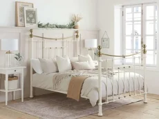 Birlea Bronte Cream and Antique Brass Metal Bed Frame Birlea Bronte Cream and Antique Brass Metal Bed Frame