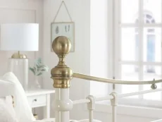 Birlea Birlea Bronte Cream and Antique Brass Metal Bed Frame