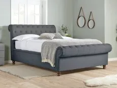 Birlea Furniture & Beds Birlea Castello 4ft6 Double Charcoal Fabric Bed Frame
