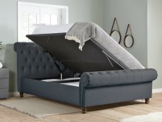 Birlea Castello 5ft King Size Charcoal Upholstered Fabric Ottoman Bed Frame