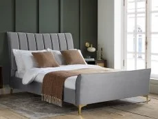 Birlea Birlea Clover Grey Velvet Fabric Bed Frame