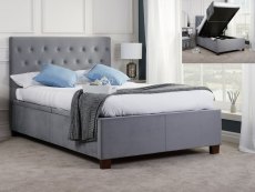 Birlea Birlea Cologne 5ft King Size Grey Upholstered Fabric Ottoman Bed Frame
