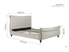 Birlea Birlea Copenhagen Stone Fabric Bed Frame